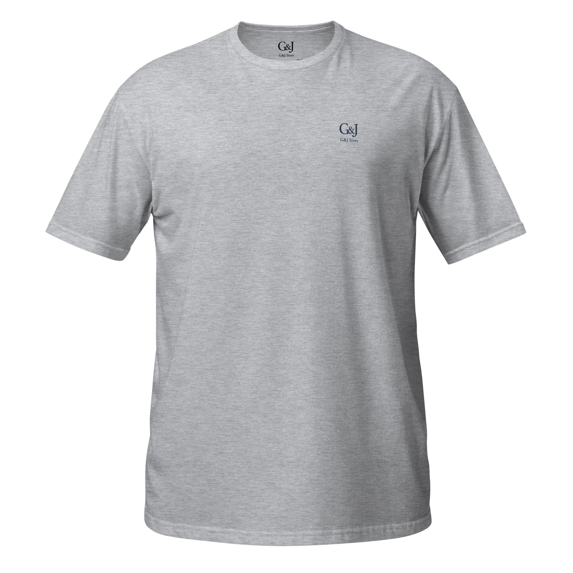 G&J Store unisex basic softstyle T-shirt in sport grey, front view, short sleeves